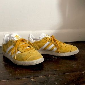Adidas Gazelle Sambas In Yellow Suede